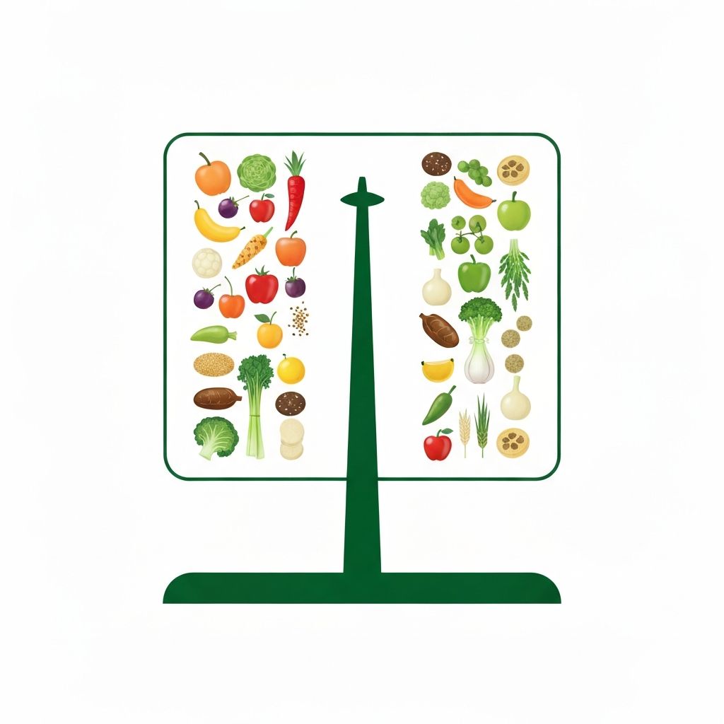 Visual representation of balanced nutrition and energy